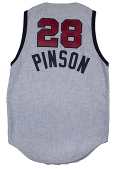 1966 Vada Pinson Game Used Cincinnati Reds Road Flannel Vest (Sports Investors Authentication)